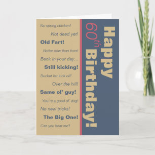 Grey & Brown Funny Old Age Jokes Birthday Card