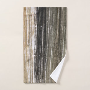Grey brown lines abstract painting art hand towel
