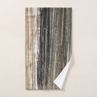 Grey brown lines abstract painting art hand towel
