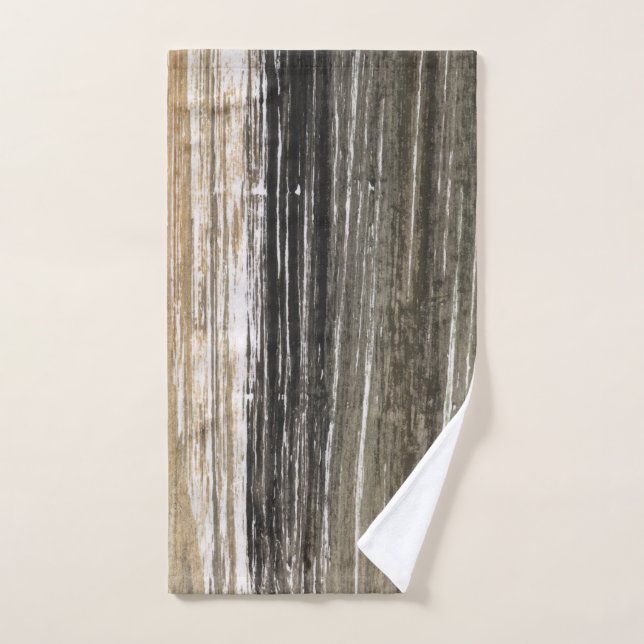 Grey brown lines abstract painting art hand towel (Hand Towel)