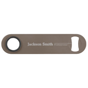 Grey brown modern minimalist personalised name