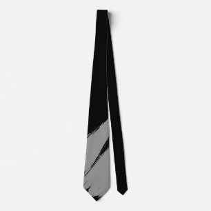 Grey Brush Modern Black Background Tie
