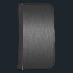 Grey Brushed Aluminium Look Samsung S4 Wallet Case<br><div class="desc">Black metallic brushed aluminium look. Cool simple slick design. Available on other products</div>