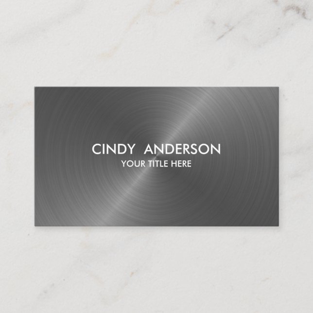 Grey Brushed Metal Sheen Business Card (Front)