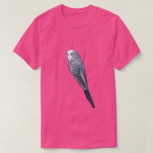 Grey Budgie T-Shirt (Design Front)