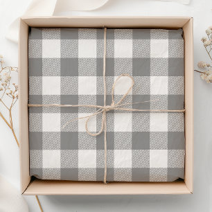 Grey Buffalo Check Plaid Rustic Farmhouse Tissue Paper