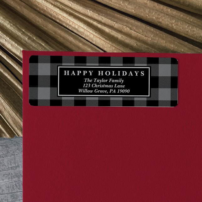 Grey Buffalo Plaid Pattern Christmas Card (Creator Uploaded)