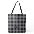 Grey Buffalo Plaid Pattern Monogrammed Bridesmaid