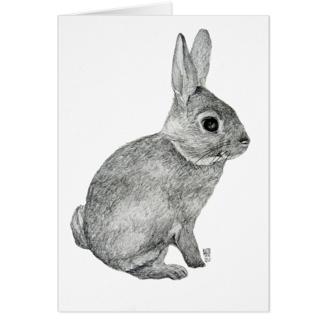 Grey Bunny Card (Front)