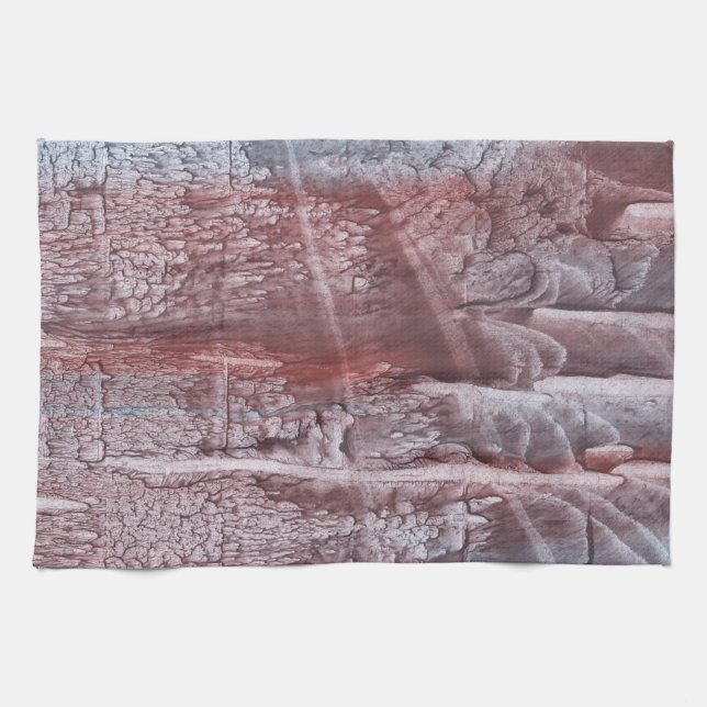 Grey burgundy watercolor tea towel (Horizontal)