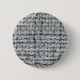 Grey Burlap 6 Cm Round Badge