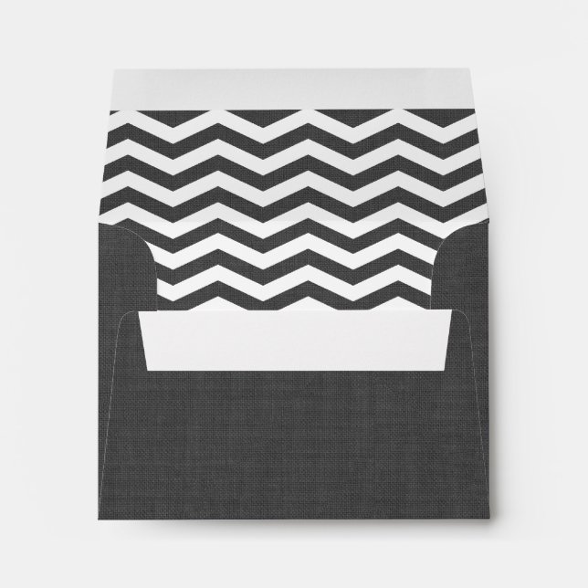 Grey Burlap RSVP Envelope (Back (Bottom))