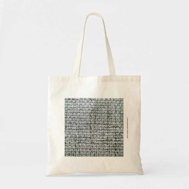 Grey Burlap Tote Bag (Front)