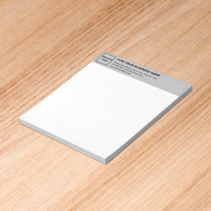 Grey Business Brand on Heading of Small Notepad