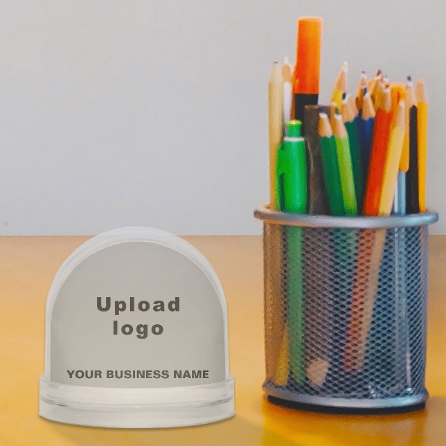 Grey Business Brand on Snow Globe (Snow globe with your business brand in gray)