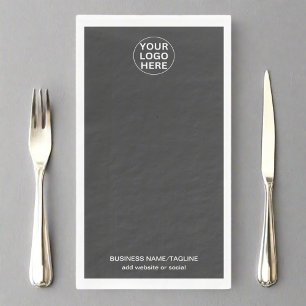 Grey Business Logo l Professional Corporate Event Napkin