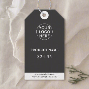 Grey Business logo l Professional Thank you Price Gift Tags