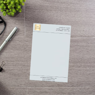 Grey business logo letterhead post-it notes