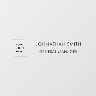 Grey Business Logo Professional Name Plate Window Cling