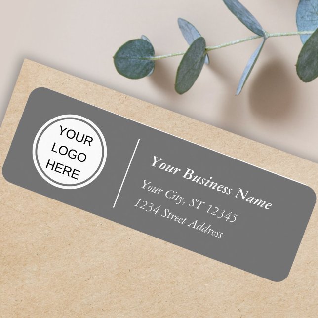 Grey Business Logo Professional Return Address  (Creator Uploaded)