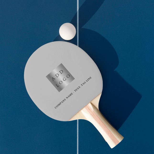 Grey business logo text slogan ping pong paddle (Creator Uploaded)