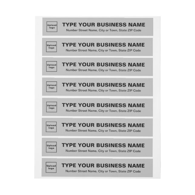 Grey Business Wrap Around Return Address Label (Sheet)