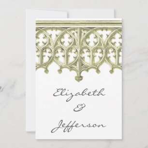 Grey & Buttercream Cathedral Wedding Invitations