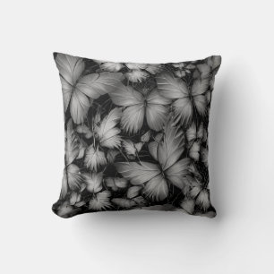 Grey Butterflies Print Cushion