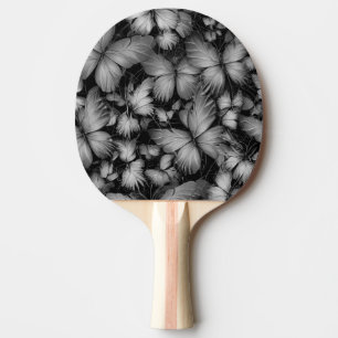 Grey Butterflies Print Ping Pong Paddle