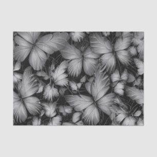 Grey Butterflies Print Tissue Paper