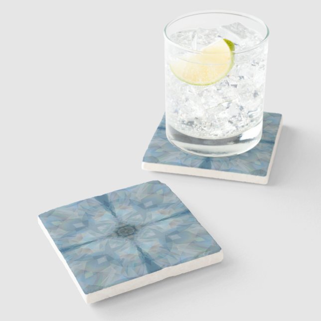 Grey Butterflies Stone Coaster (Side)