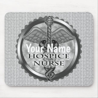 Grey caduceus Hospice Nurse Mouse Mat