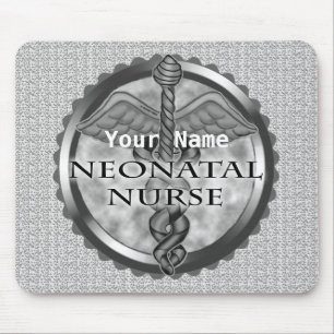 Grey caduceus Neonatal Nurse Mouse Mat