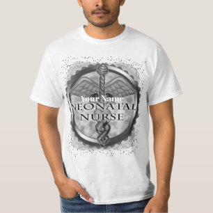 Grey caduceus Neonatal Nurse T-Shirt