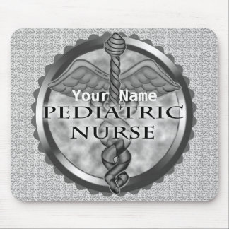 Grey caduceus Paediatrics Nurse Mouse Mat