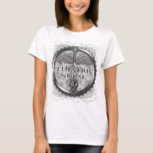 Grey caduceus Paediatrics Nurse T-Shirt