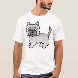 Grey Cairn Terrier Cute Cartoon Dog T-Shirt
