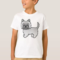 Grey Cairn Terrier Dog Cute Cartoon Illustration