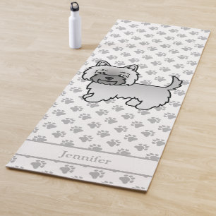 Grey Cairn Terrier Dog With Custom Name Yoga Mat