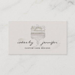 Grey cakes subscription service retail bakery business card