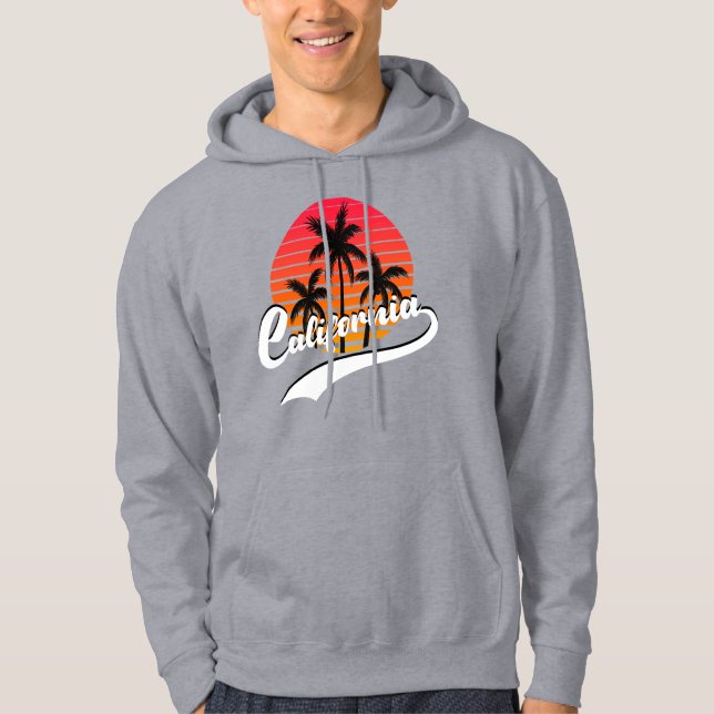 Grey California Retro Hoodie (Front)