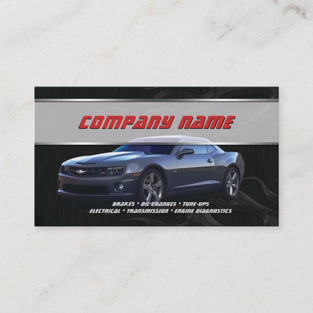 Grey Camaro Business Cards (Front)