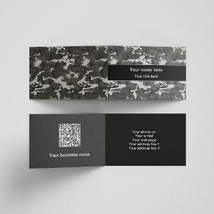 Grey Camo, Camouflage, Military, Army Business Card