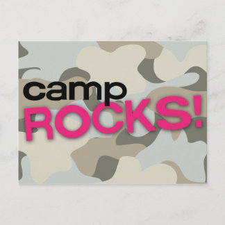 Grey Camo CAMP ROCKS! Postcard