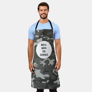 Grey Camo Military Men's Personalised Apron