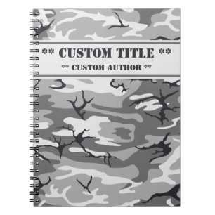 Grey Camo Notebook w/ Title/Author Block