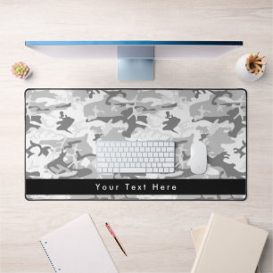 Grey Camo, Winter Camo, Snow Camouflage, Military Desk Mat