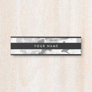 Grey Camo, Winter Camo, Snow Camouflage, Military Door Sign