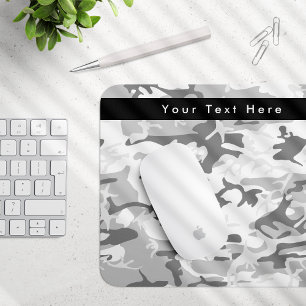 Grey Camo, Winter Camo, Snow Camouflage, Military Mouse Mat