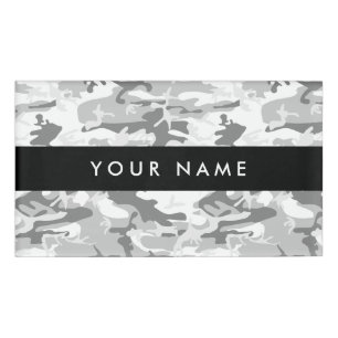 Grey Camo, Winter Camo, Snow Camouflage, Military Name Tag